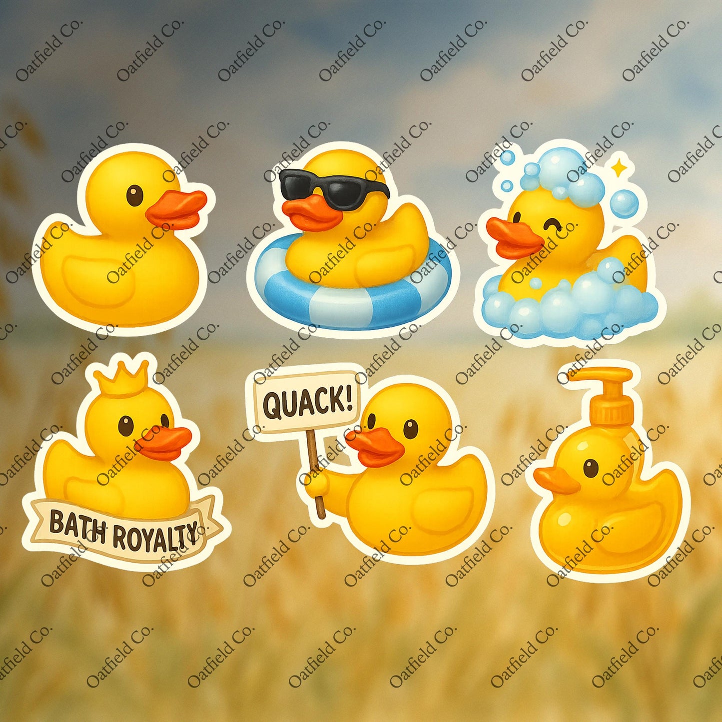 Cute Rubber Duck Sticker Pack | Bath Time Duckies, Soap Bottle, Funny Quack Stickers