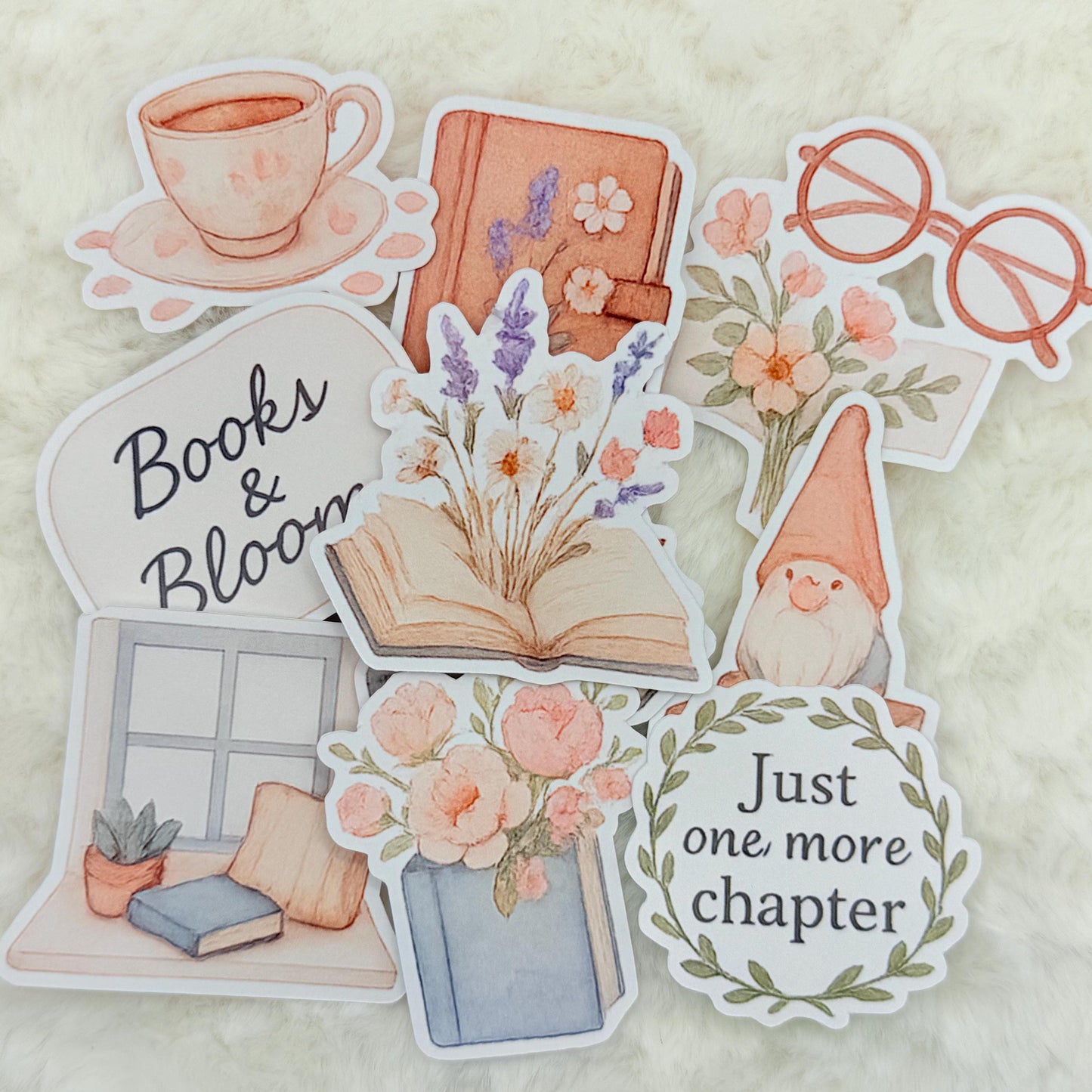 Books and Blooms Sticker Pack: Cozy Reading Nook Stickers