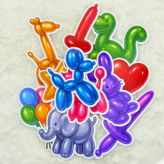 Glossy Balloon Animal Sticker Pack: Party Decorations