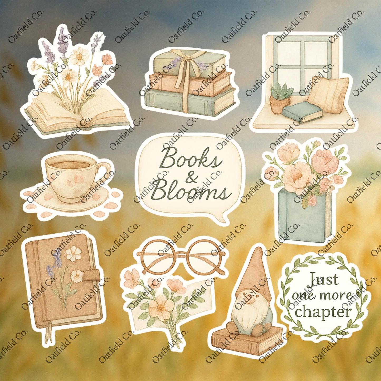 Books and Blooms Sticker Pack: Cozy Reading Nook Stickers