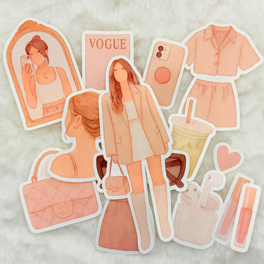 The It Girl Sticker Pack – Glossy Clean Aesthetic Stickers for Journals & Planners