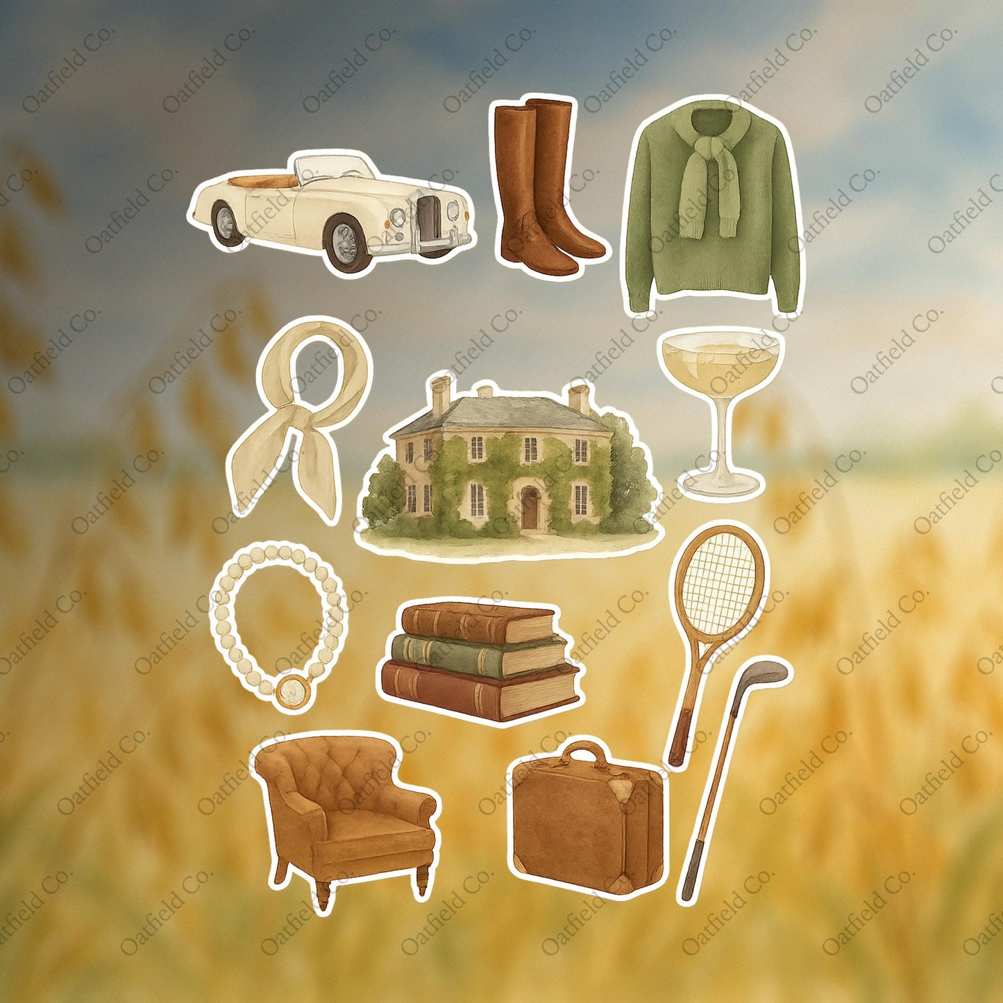 Old Money Aesthetic Sticker Pack – Glossy Vintage Wealth Vibes for Journals & Planners
