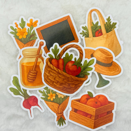Farmers Market Sticker Pack: Cottagecore Garden Decor