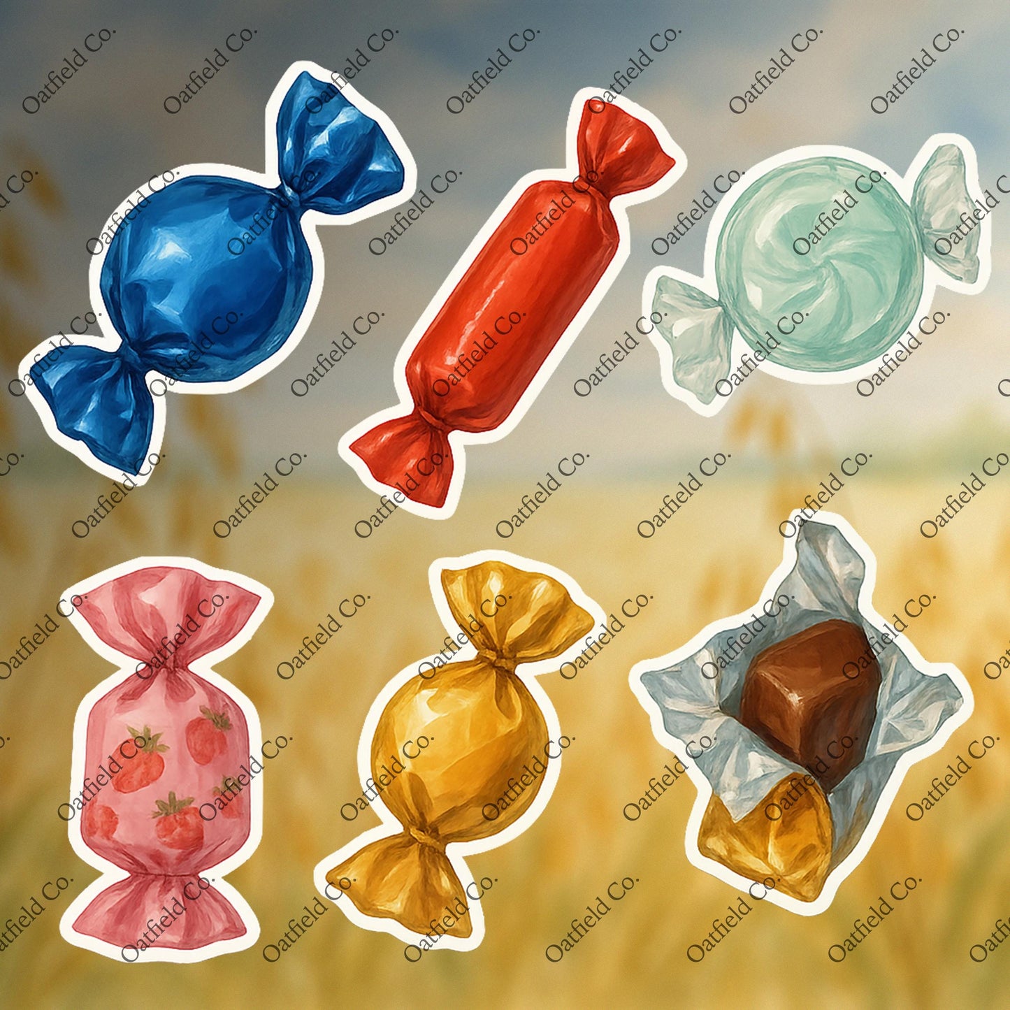 Wrapped Candy Sticker Pack – Colorful Glossy Candy Stickers for Journaling, Gifts & Scrapbooking