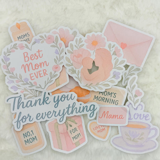 Glossy Mother's Day Sticker Pack: Floral Mom-Themed Stickers