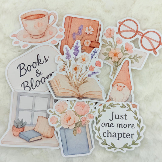 Books and Blooms Sticker Pack: Cozy Reading Nook Stickers