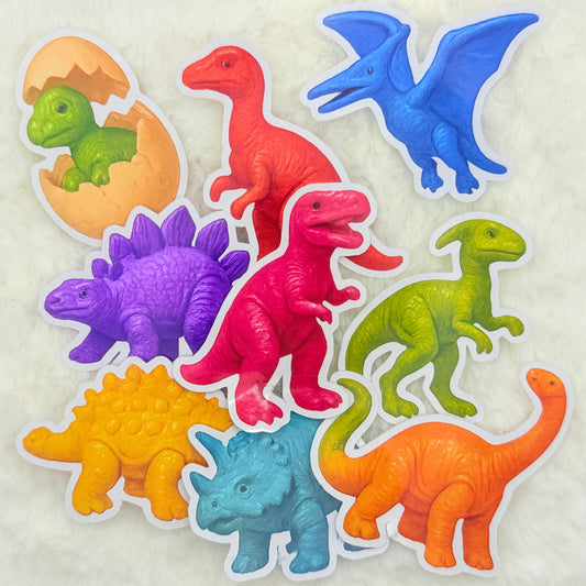 Colorful Dinosaur Sticker Pack: Glossy Dino Stickers for Kids