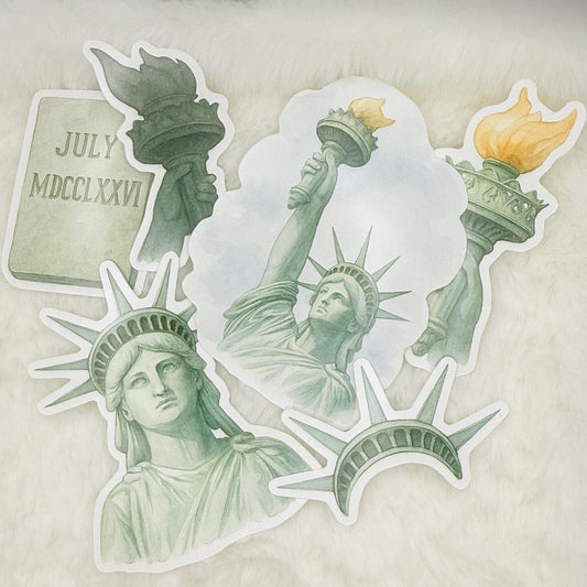 Statue of Liberty Sticker Pack: USA Independence Day Decor - Glossy Stickers