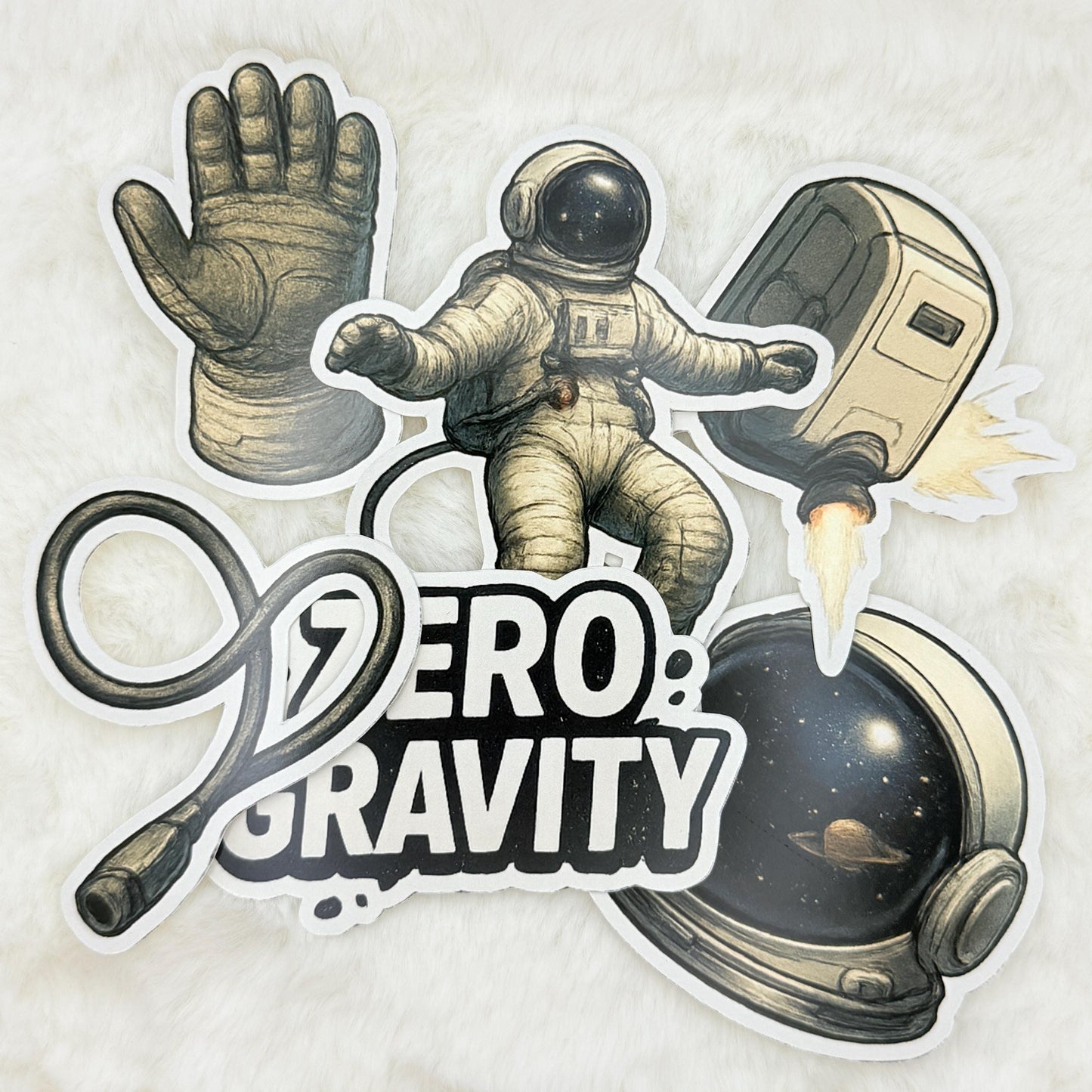 Astronaut Space Stickers – Floating Helmet Jetpack Zero Gravity Pack